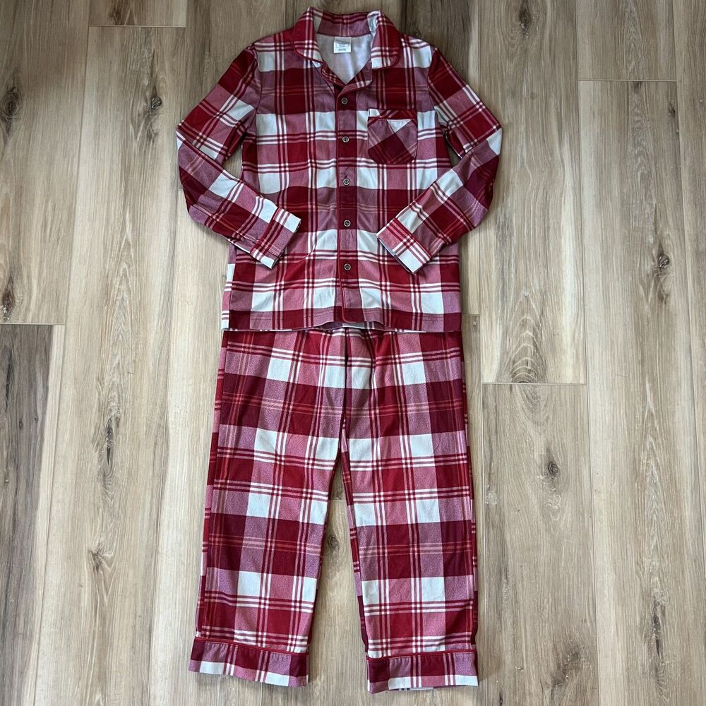 Girls Boys Red Tartan Plaid PJs Valentines Day Pajama Hearth & Home Magnolia 12